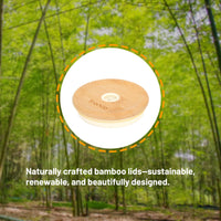 Replacement Bamboo Lid for Tumblers, Press - In Lid, Fits Tronco 32 oz 42 oz Glass Tumblers with Handle, Amber - 7DAY'S