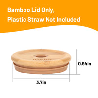 Replacement Bamboo Lid for Tumblers, Press - In Lid, Fits Tronco 32 oz 42 oz Glass Tumblers with Handle, Amber - 7DAY'S