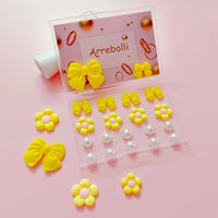Resin Pink Bow Shoe Charms for Girls, 24Pcs Cute Flower Accessories for Clog Sandals, Pearl Decoration for Women, DIY Party Favor - 7DAY'S