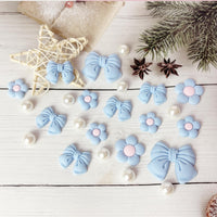 Resin Pink Bow Shoe Charms for Girls, 24Pcs Cute Flower Accessories for Clog Sandals, Pearl Decoration for Women, DIY Party Favor - 7DAY'S