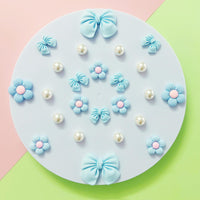 Resin Pink Bow Shoe Charms for Girls, 24Pcs Cute Flower Accessories for Clog Sandals, Pearl Decoration for Women, DIY Party Favor - 7DAY'S