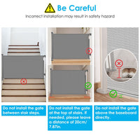 Retractable Baby Security Gate Door 118in Extra Wide Stair Gate for Toddlers with Punch Kit Punch - free Kit for Doorway Hallway Indoor Outdoor - 7DAY'S