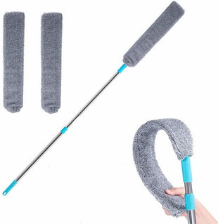 Retractable Crevice Dusting Brush with 2 Microfiber Cloths - Ergonomic Multi - Purpose Duster for Home & Outdoor, Ideal for High Ceilings, Dryer Vents（Super Good qualiey） (1.8cm)