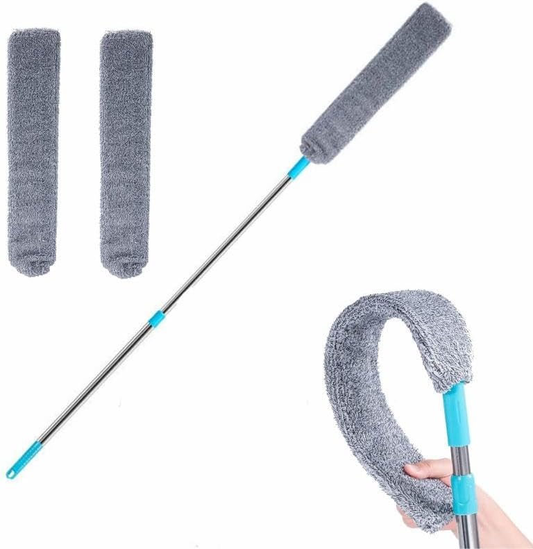 Retractable Crevice Dusting Brush with 2 Microfiber Cloths - Ergonomic Multi - Purpose Duster for Home & Outdoor, Ideal for High Ceilings, Dryer Vents（Super Good qualiey） (1.8cm) - 7DAY'S
