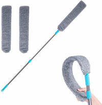 Retractable Crevice Dusting Brush with 2 Microfiber Cloths - Ergonomic Multi - Purpose Duster for Home & Outdoor, Ideal for High Ceilings, Dryer Vents（Super Good qualiey） (1.8cm) - 7DAY'S