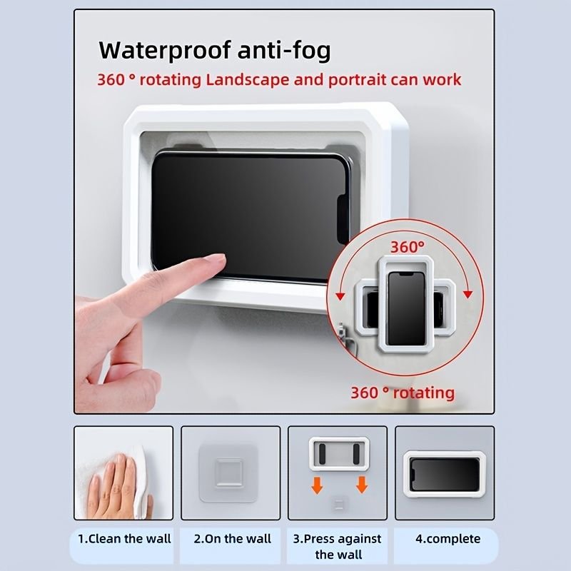 Retractable Rotatable Waterproof Lazy Mobile Phone; Shower And Wall Bracket Phone Shower Case - 7DAY'S