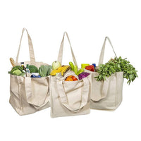 Reusable Organic Cotton Tote Mesh Bag w/6 Internal Sleeves. - 7DAY'S