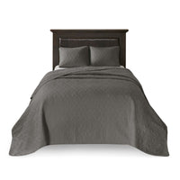 Reversible Bedspread Set Dark Grey Full - 7DAY'S