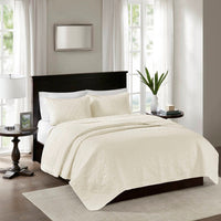 Reversible Quilt Set Cream King/Cal King - 7DAY'S