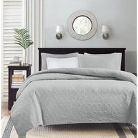 Reversible Quilt Set Grey Full/Queen - 7DAY'S