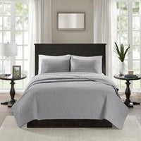 Reversible Quilt Set Grey King/Cal King - 7DAY'S