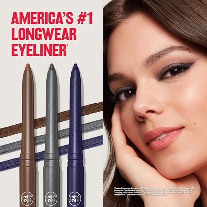 Revlon ColorStay Pencil Waterproof Eyeliner, Smudge - Proof, Eye Makeup with Built - In Sharpener, 202 Black Brown, 0.01 oz - 7DAY'S