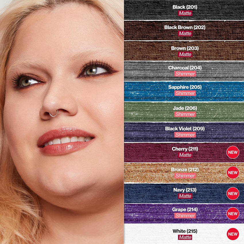 Revlon ColorStay Pencil Waterproof Eyeliner, Smudge - Proof, Eye Makeup with Built - In Sharpener, 202 Black Brown, 0.01 oz - 7DAY'S