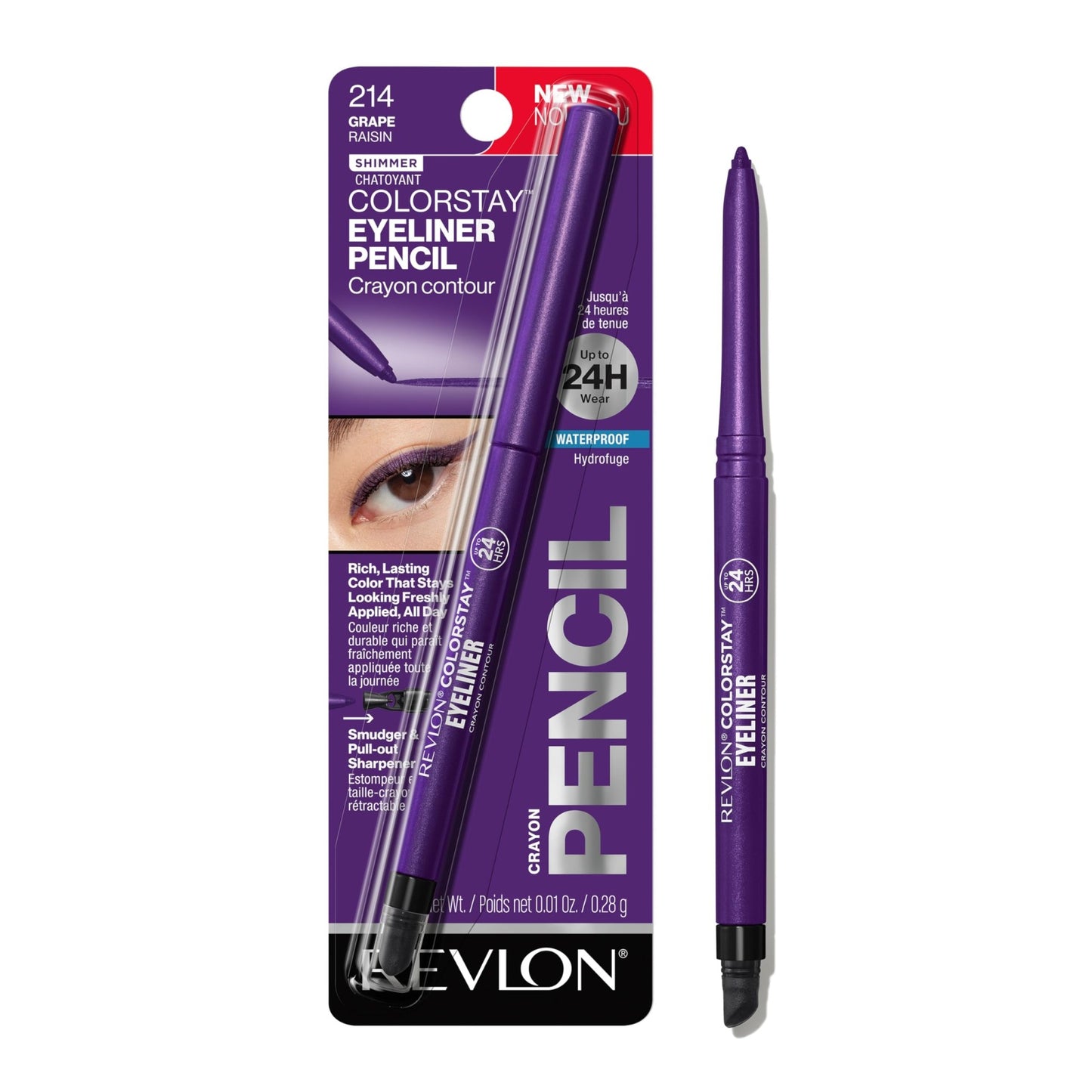 Revlon ColorStay Pencil Waterproof Eyeliner, Smudge - Proof, Eye Makeup with Built - In Sharpener, 202 Black Brown, 0.01 oz - 7DAY'S