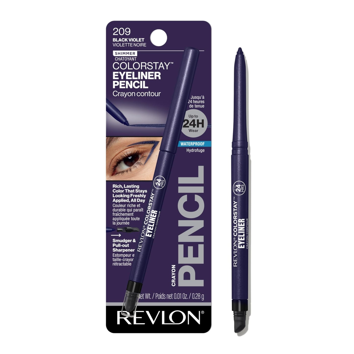 Revlon ColorStay Pencil Waterproof Eyeliner, Smudge - Proof, Eye Makeup with Built - In Sharpener, 202 Black Brown, 0.01 oz - 7DAY'S