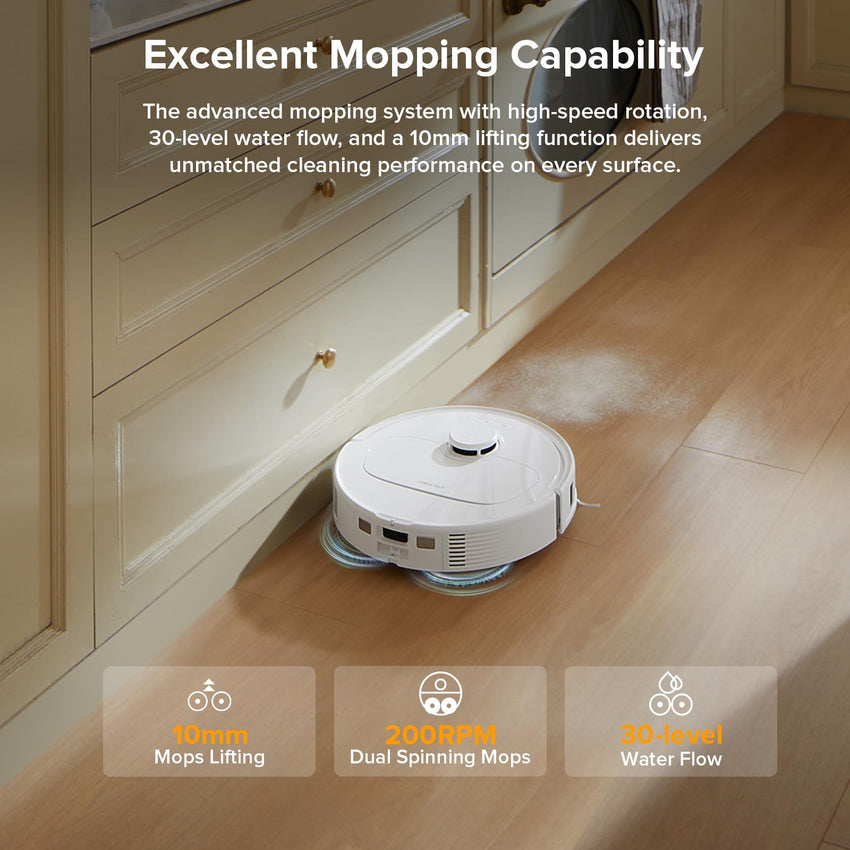 roborock Qrevo Series Robot Vacuum and Mop, 8000Pa Suction, Upgraded from Qrevo S, Anti - Tangle Brushes, Smart Obstacle Avoidance, Auto Mop Washing, All - in - One Dock, 200RPM Spinning Mops, Black(QV 35A) - 7DAY'S