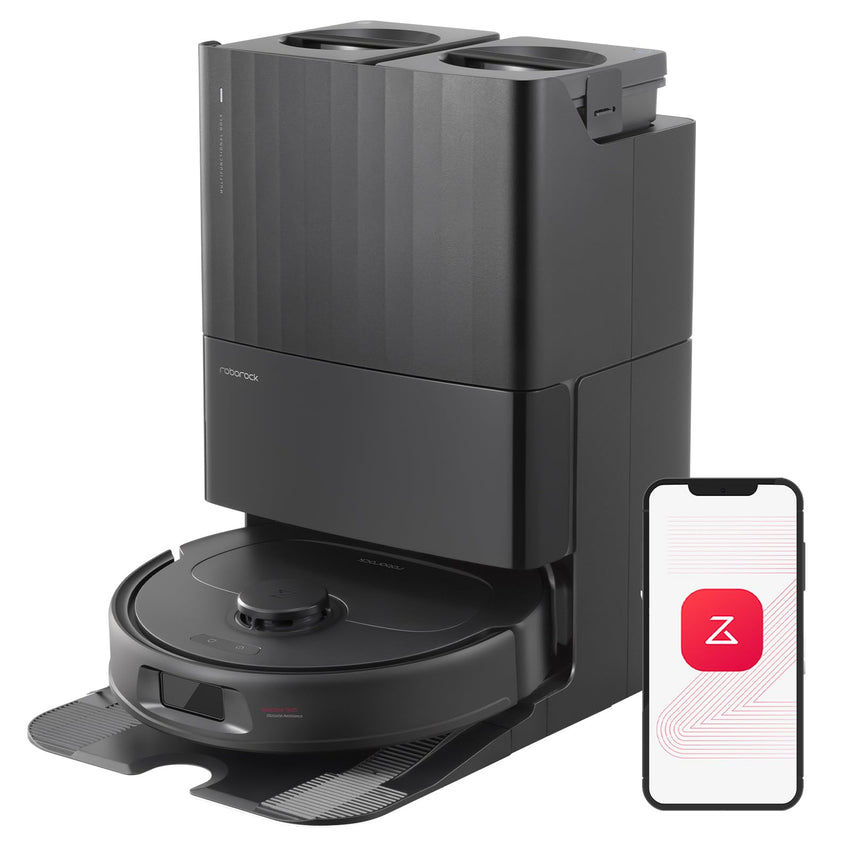 roborock Qrevo Series Robot Vacuum and Mop, 8000Pa Suction, Upgraded from Qrevo S, Anti - Tangle Brushes, Smart Obstacle Avoidance, Auto Mop Washing, All - in - One Dock, 200RPM Spinning Mops, Black(QV 35A) - 7DAY'S