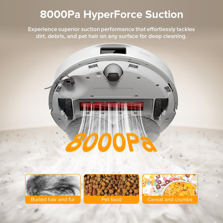 roborock Qrevo Series Robot Vacuum and Mop, 8000Pa Suction, Upgraded from Qrevo S, Anti - Tangle Brushes, Smart Obstacle Avoidance, Auto Mop Washing, All - in - One Dock, 200RPM Spinning Mops, Black(QV 35A) - 7DAY'S