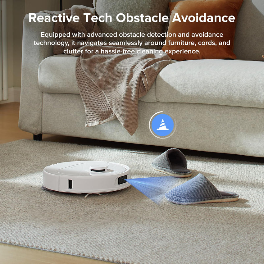roborock Qrevo Series Robot Vacuum and Mop, 8000Pa Suction, Upgraded from Qrevo S, Anti - Tangle Brushes, Smart Obstacle Avoidance, Auto Mop Washing, All - in - One Dock, 200RPM Spinning Mops, Black(QV 35A) - 7DAY'S