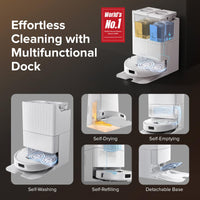 roborock Qrevo Series Robot Vacuum and Mop, 8000Pa Suction, Upgraded from Qrevo S, Anti - Tangle Brushes, Smart Obstacle Avoidance, Auto Mop Washing, All - in - One Dock, 200RPM Spinning Mops, Black(QV 35A) - 7DAY'S