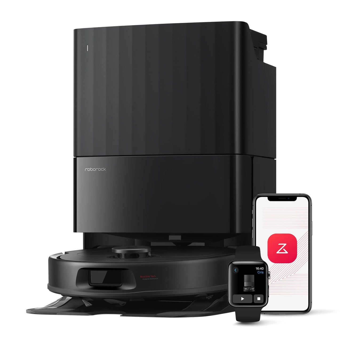 roborock Qrevo Series Robot Vacuum and Mop, 8000Pa Suction, Upgraded from Qrevo S, Anti - Tangle Brushes, Smart Obstacle Avoidance, Auto Mop Washing, All - in - One Dock, 200RPM Spinning Mops, Black(QV 35A) - 7DAY'S