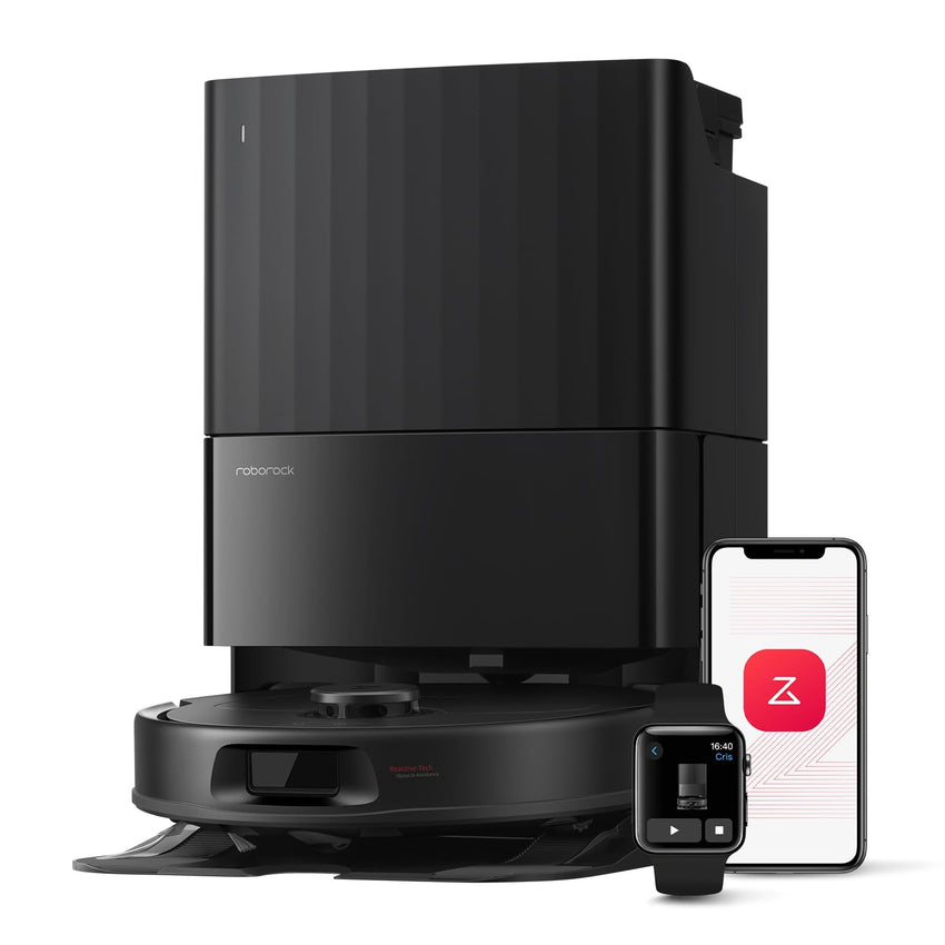 roborock Qrevo Series Robot Vacuum and Mop, 8000Pa Suction, Upgraded from Qrevo S, Anti - Tangle Brushes, Smart Obstacle Avoidance, Auto Mop Washing, All - in - One Dock, 200RPM Spinning Mops, Black(QV 35A) - 7DAY'S