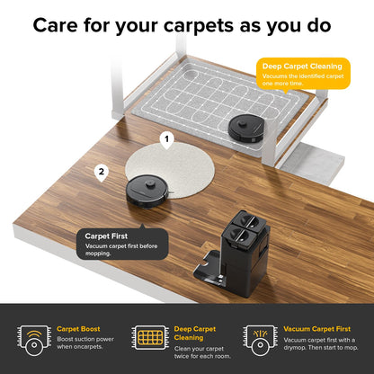 roborock Qrevo Series Robot Vacuum and Mop, 8000Pa Suction, Upgraded from Qrevo S, Anti - Tangle Brushes, Smart Obstacle Avoidance, Auto Mop Washing, All - in - One Dock, 200RPM Spinning Mops, Black(QV 35A) - 7DAY'S
