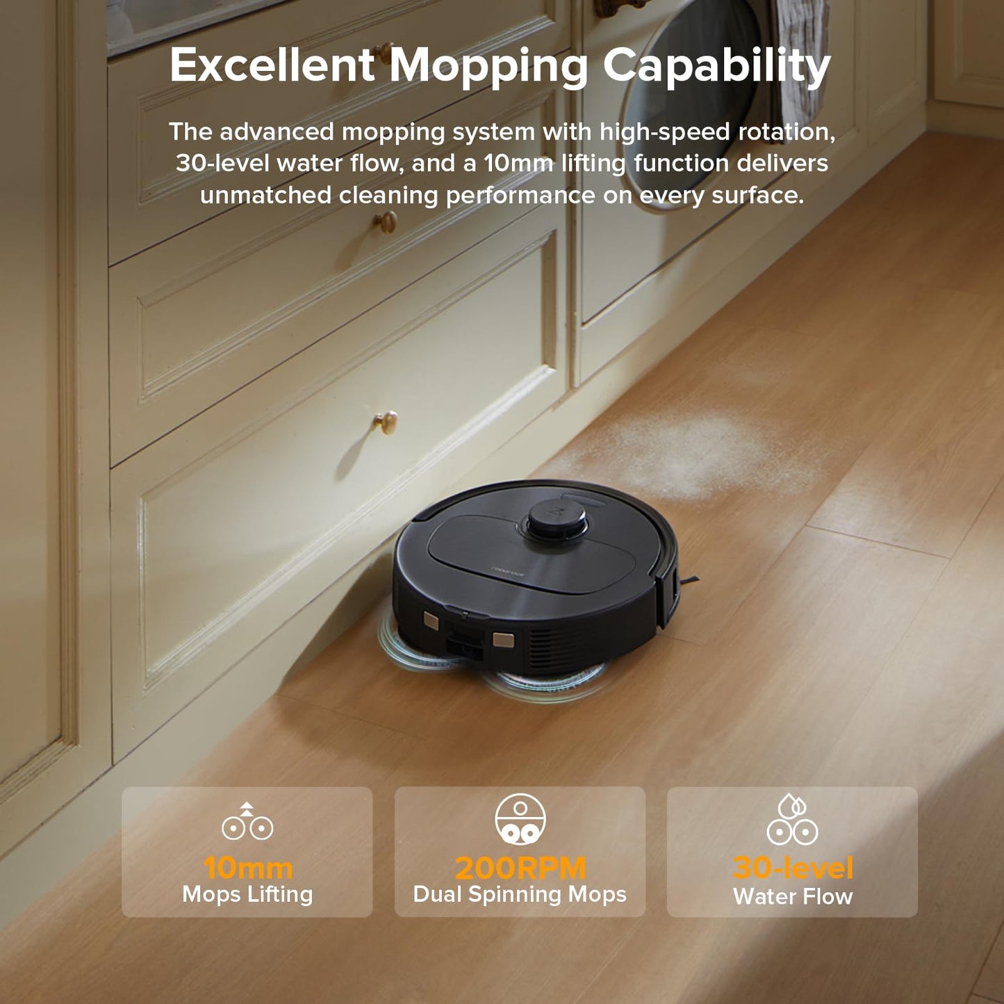 roborock Qrevo Series Robot Vacuum and Mop, 8000Pa Suction, Upgraded from Qrevo S, Anti - Tangle Brushes, Smart Obstacle Avoidance, Auto Mop Washing, All - in - One Dock, 200RPM Spinning Mops, Black(QV 35A) - 7DAY'S