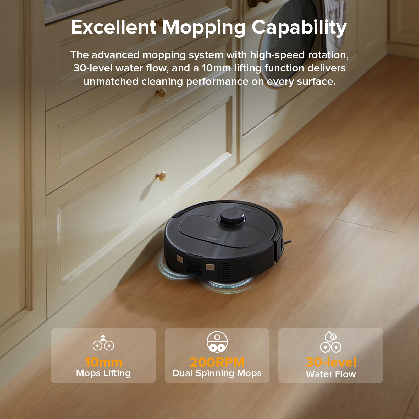 roborock Qrevo Series Robot Vacuum and Mop, 8000Pa Suction, Upgraded from Qrevo S, Anti - Tangle Brushes, Smart Obstacle Avoidance, Auto Mop Washing, All - in - One Dock, 200RPM Spinning Mops, Black(QV 35A) - 7DAY'S