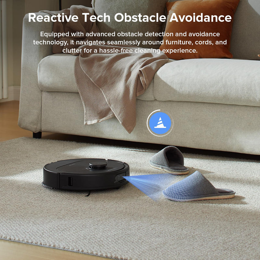 roborock Qrevo Series Robot Vacuum and Mop, 8000Pa Suction, Upgraded from Qrevo S, Anti - Tangle Brushes, Smart Obstacle Avoidance, Auto Mop Washing, All - in - One Dock, 200RPM Spinning Mops, Black(QV 35A) - 7DAY'S