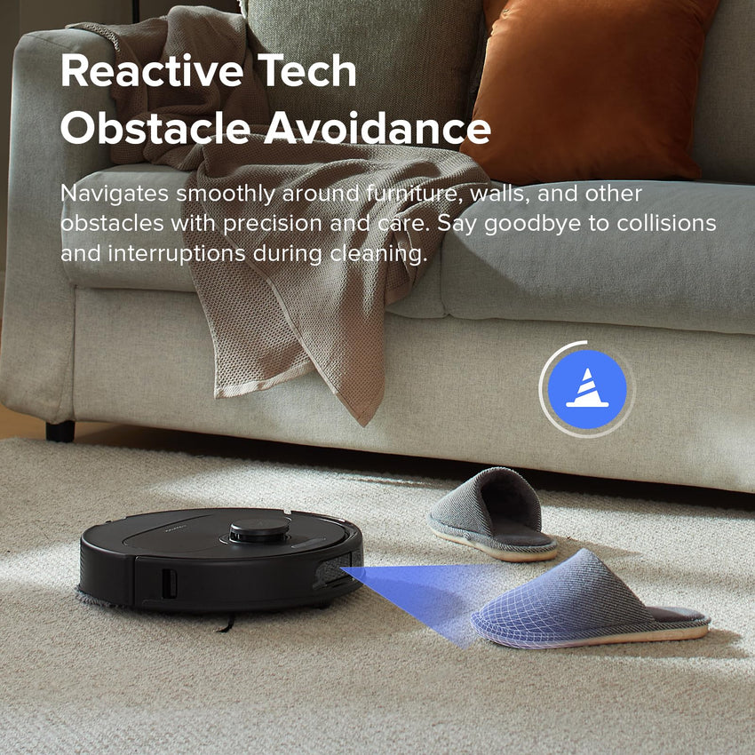 roborock Qrevo Series Robot Vacuum and Mop, 8000Pa Suction, Upgraded from Qrevo S, Anti - Tangle Brushes, Smart Obstacle Avoidance, Auto Mop Washing, All - in - One Dock, 200RPM Spinning Mops, Black(QV 35A) - 7DAY'S