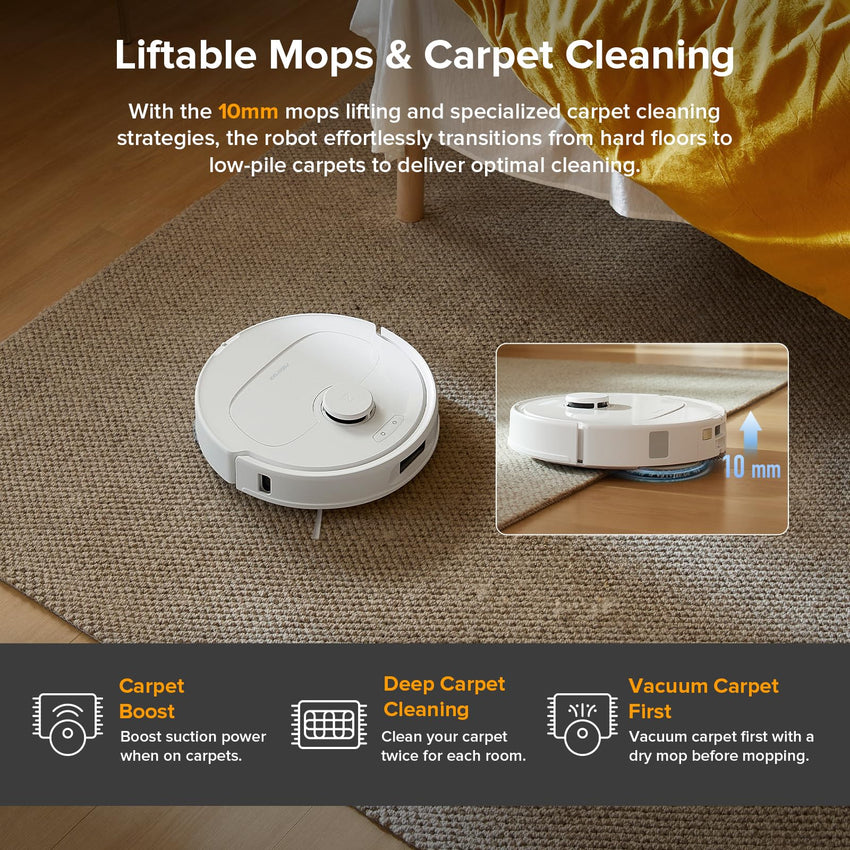 roborock Qrevo Series Robot Vacuum and Mop, 8000Pa Suction, Upgraded from Qrevo S, Anti - Tangle Brushes, Smart Obstacle Avoidance, Auto Mop Washing, All - in - One Dock, 200RPM Spinning Mops, Black(QV 35A) - 7DAY'S