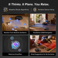 roborock Qrevo Series Robot Vacuum and Mop, 8000Pa Suction, Upgraded from Qrevo S, Anti - Tangle Brushes, Smart Obstacle Avoidance, Auto Mop Washing, All - in - One Dock, 200RPM Spinning Mops, Black(QV 35A) - 7DAY'S