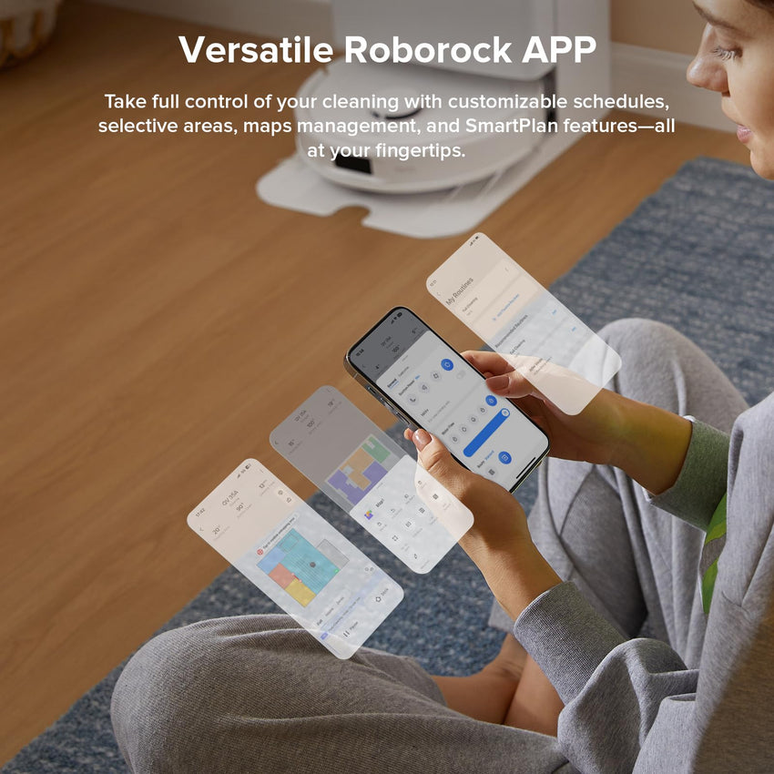 roborock Qrevo Series Robot Vacuum and Mop, 8000Pa Suction, Upgraded from Qrevo S, Anti - Tangle Brushes, Smart Obstacle Avoidance, Auto Mop Washing, All - in - One Dock, 200RPM Spinning Mops, Black(QV 35A) - 7DAY'S