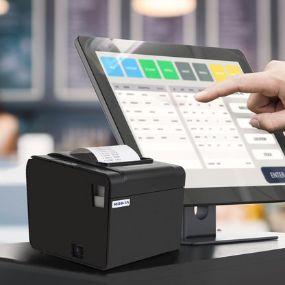 Rongta POS Receipt Printer, 80mm Thermal Printer, ESC/POS, Restaurant Kitchen Printer with Auto Cutter Support Cash Drawer,USB Serial Ethernet Receipts Printer for Small Business (RP326 - USE) - 7DAY'S