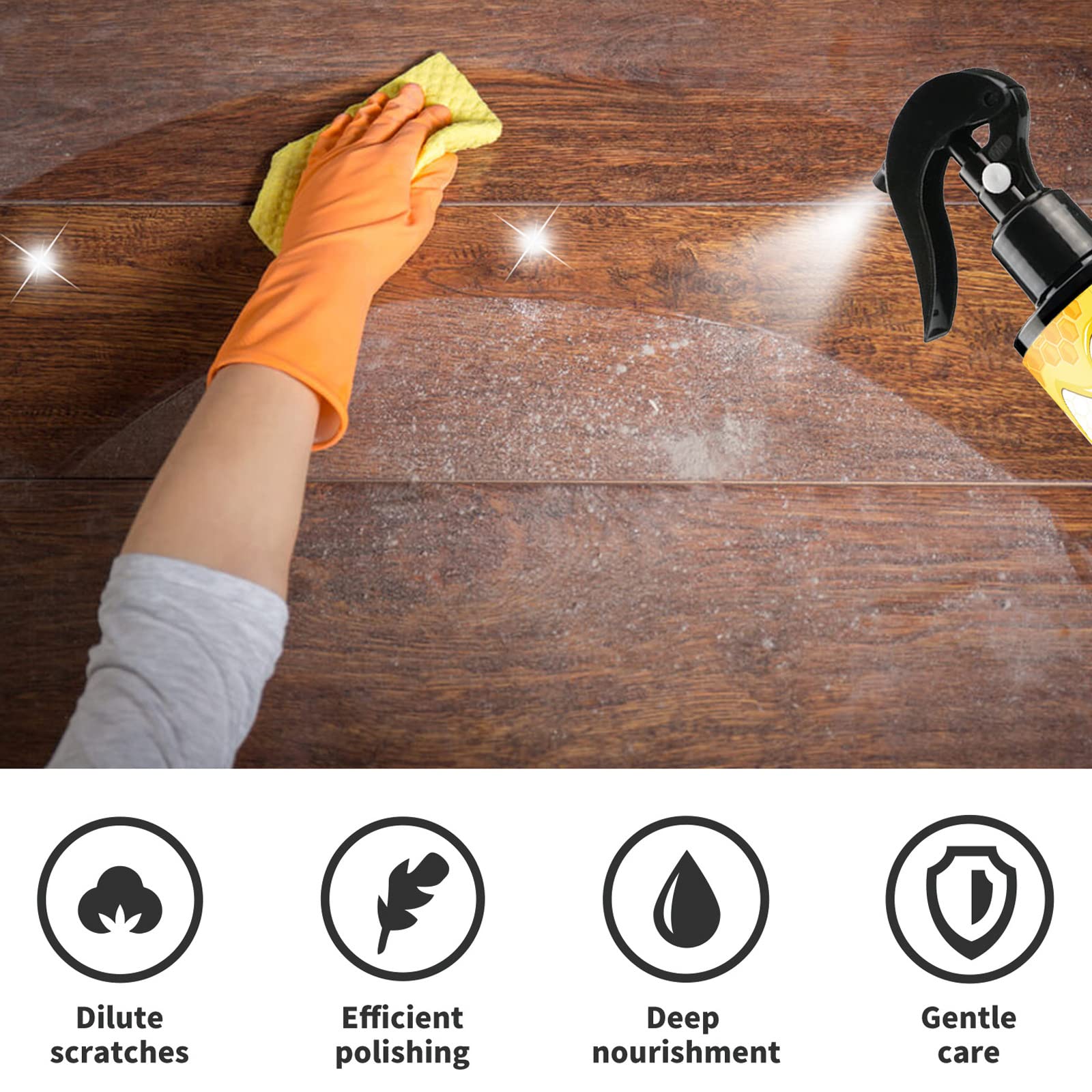 Rutari Natural Beeswax Care Spray & Restorer, Rutari Beeswaxs, Natural Beeswax Spray Furniture Polish,NaturalMicro - Molecularized BeeswaxSpray,Bee S Wax Polish,Bee WaxSpray for Floors & Furniture (1) - 7DAY'S
