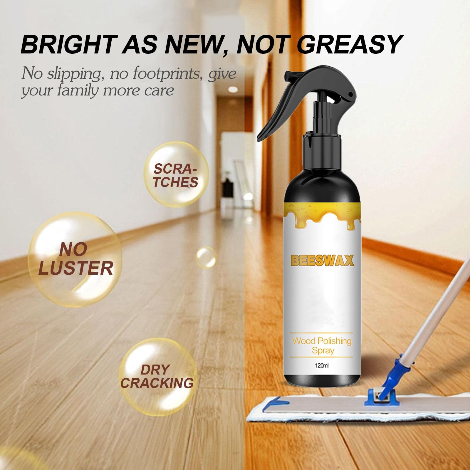 Rutari Natural Beeswax Care Spray & Restorer, Rutari Beeswaxs, Natural Beeswax Spray Furniture Polish,NaturalMicro - Molecularized BeeswaxSpray,Bee S Wax Polish,Bee WaxSpray for Floors & Furniture (1) - 7DAY'S