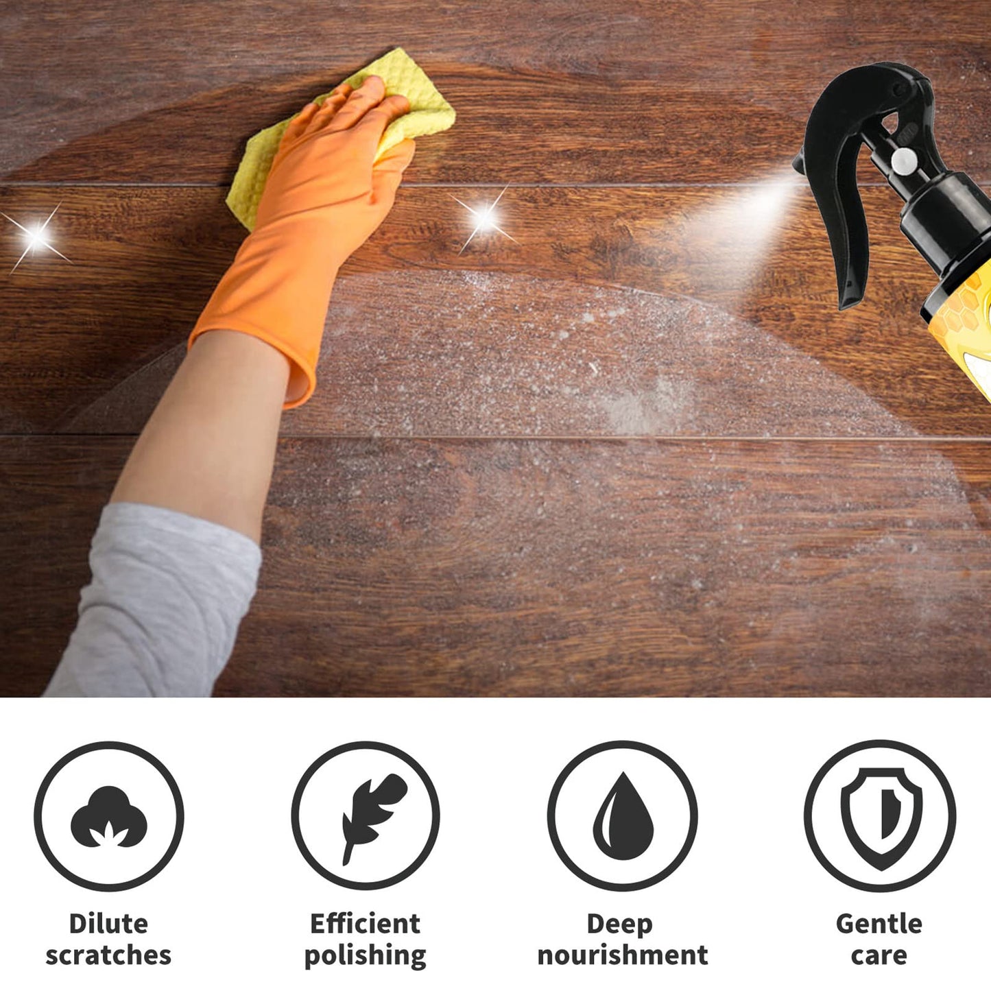 Rutari Natural Beeswax Care Spray & Restorer, Rutari Beeswaxs, Natural Beeswax Spray Furniture Polish,NaturalMicro - Molecularized BeeswaxSpray,Bee S Wax Polish,Bee WaxSpray for Floors & Furniture (1) - 7DAY'S