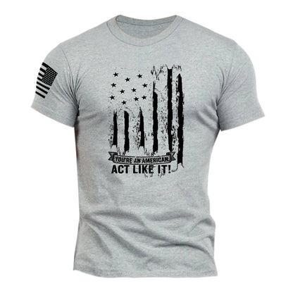 New Men's Distressed USA Flag  T-Shirt Stylish Graphic Tee