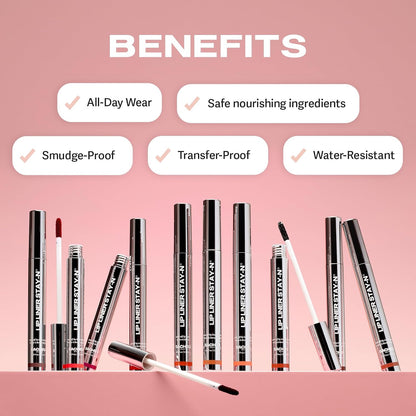 Sacheu Lip Liner STAY - N Peel Off Lip Stain — Long Lasting Matte Lip Tattoo Transfer Proof Lipstain Infused with Hyaluronic Acid & Vitamin E for All Skin Types — Vegan & Cruelty - Free, p - INKED - 7DAY'S