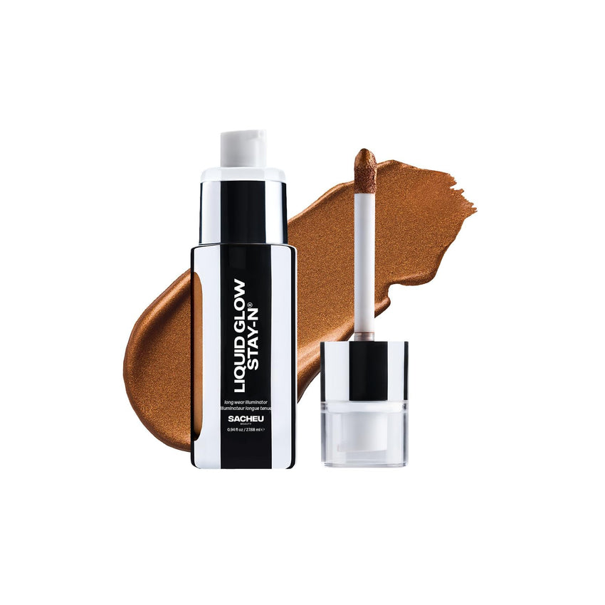 Sacheu Liquid Glow STAY - N Liquid Highlighter & Illuminator Makeup — 30ml Long Lasting Luminous Glow Lightweight Dewy Finish, Aura Glow - 7DAY'S