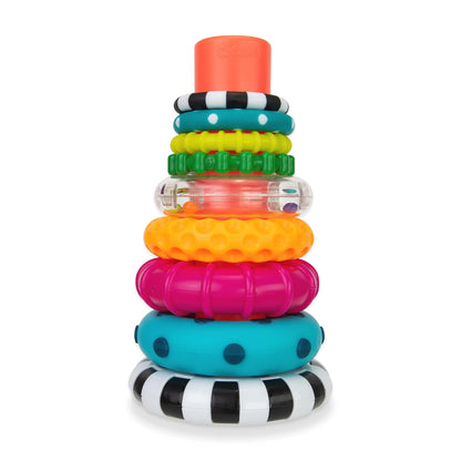 Sassy Stacks of Circles Stacking Ring STEM Learning Toy, Age 6+ Months, Multi, 9 Piece Set - 7DAY'S