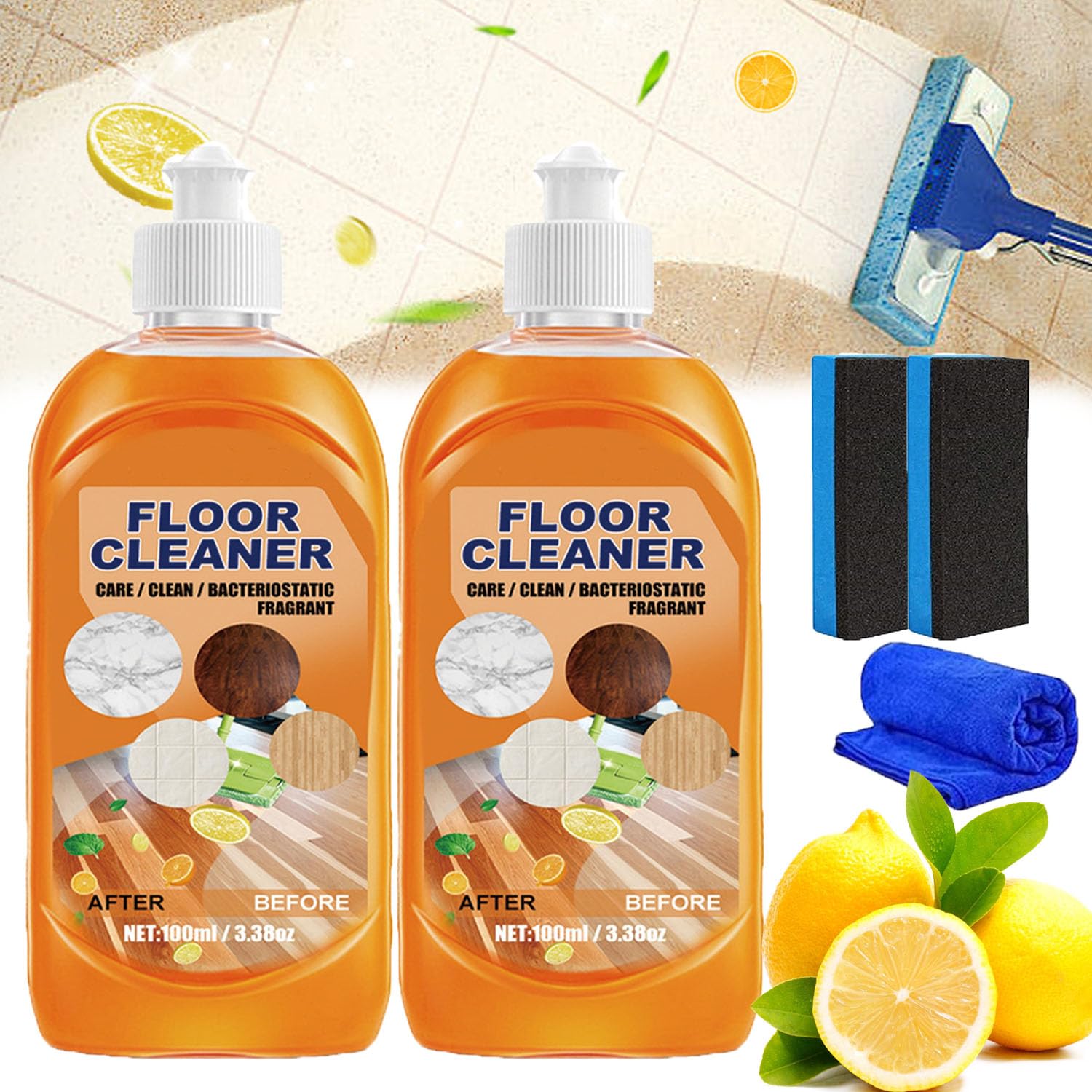Sayceil Floor Cleaner, Aucosh Floor Cleaner, Lifesunny Floor Cleaner,Powerful Decontamination Floor Cleaner,Floor Cleaners for Tile and Wood Floors,Multi Effect Cleaning Without Damaging the Floor (2) - 7DAY'S