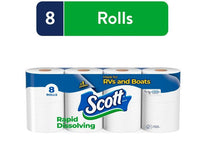 Scott Rapid - Dissolving Toilet Paper, 8 Toilet Paper Rolls, Bath Tissue for RV & - 7DAY'S