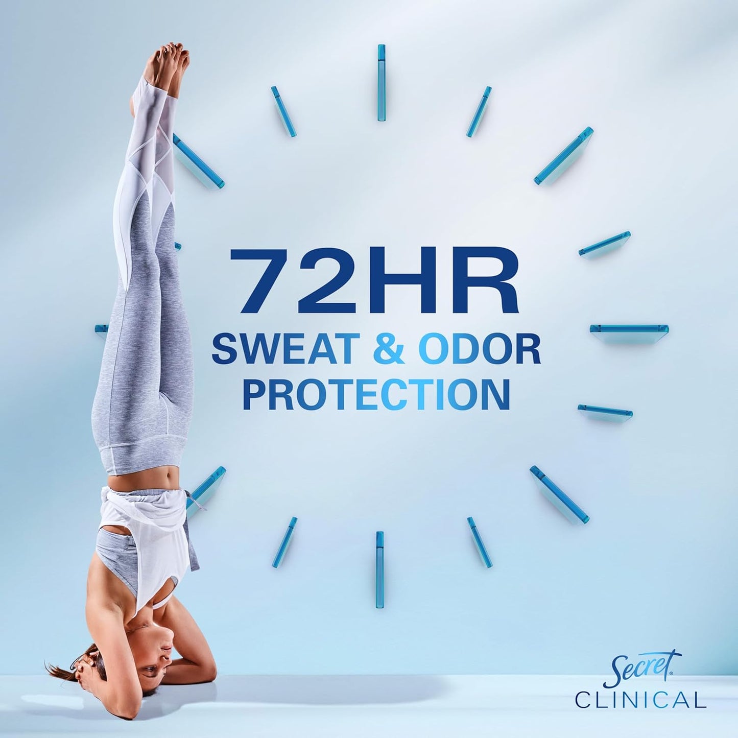 Secret Clinical Strength Antiperspirant Deodorant for Women, 3X Stress Protection, 72hr Sweat & Odor Protection, PH Balancing Minerals, Invisible Solid, Completely Clean Scent, 2.6 oz - 7DAY'S
