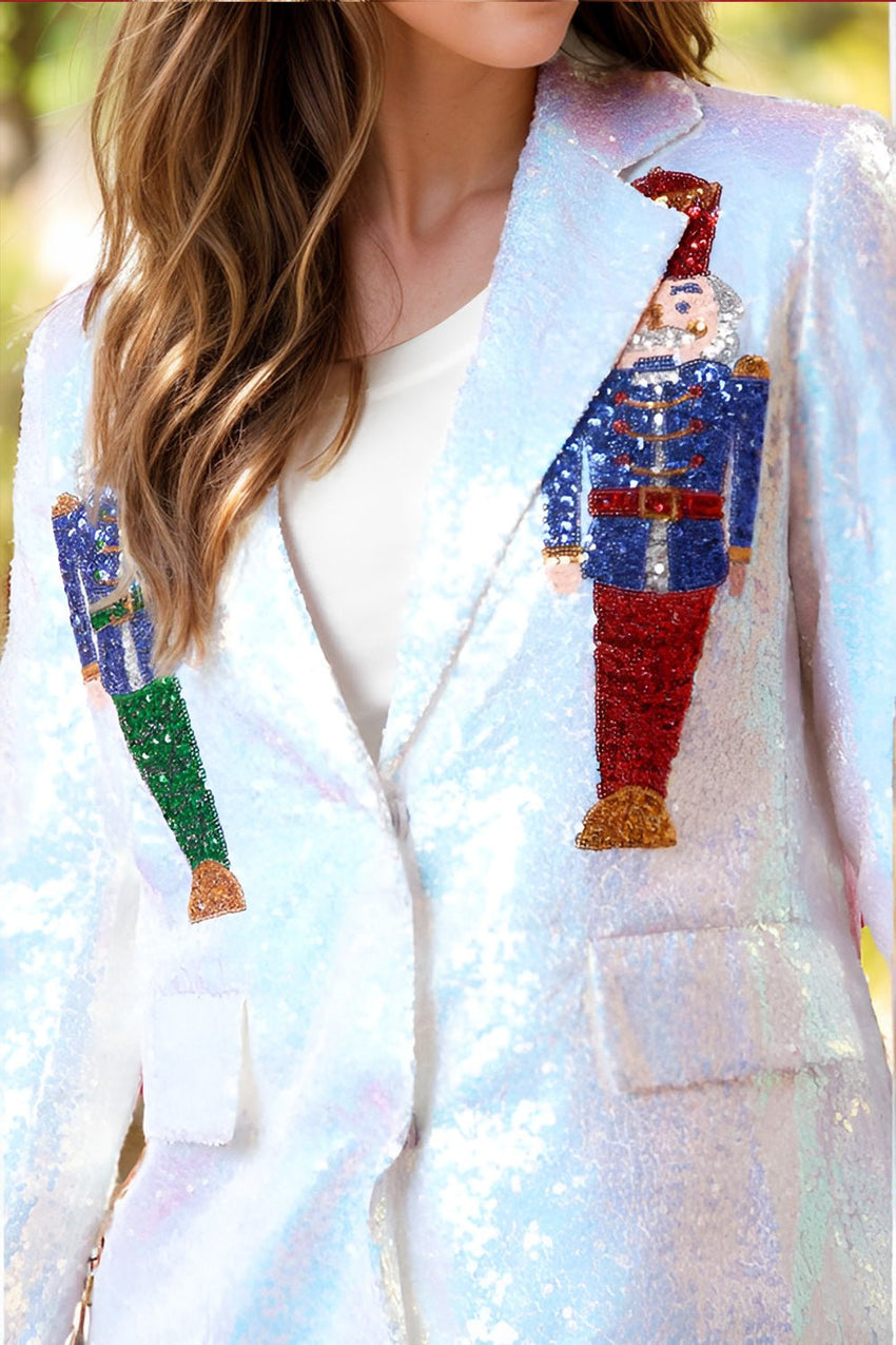 Sequin Nutcracker Long Sleeve Blazer - 7DAY'S