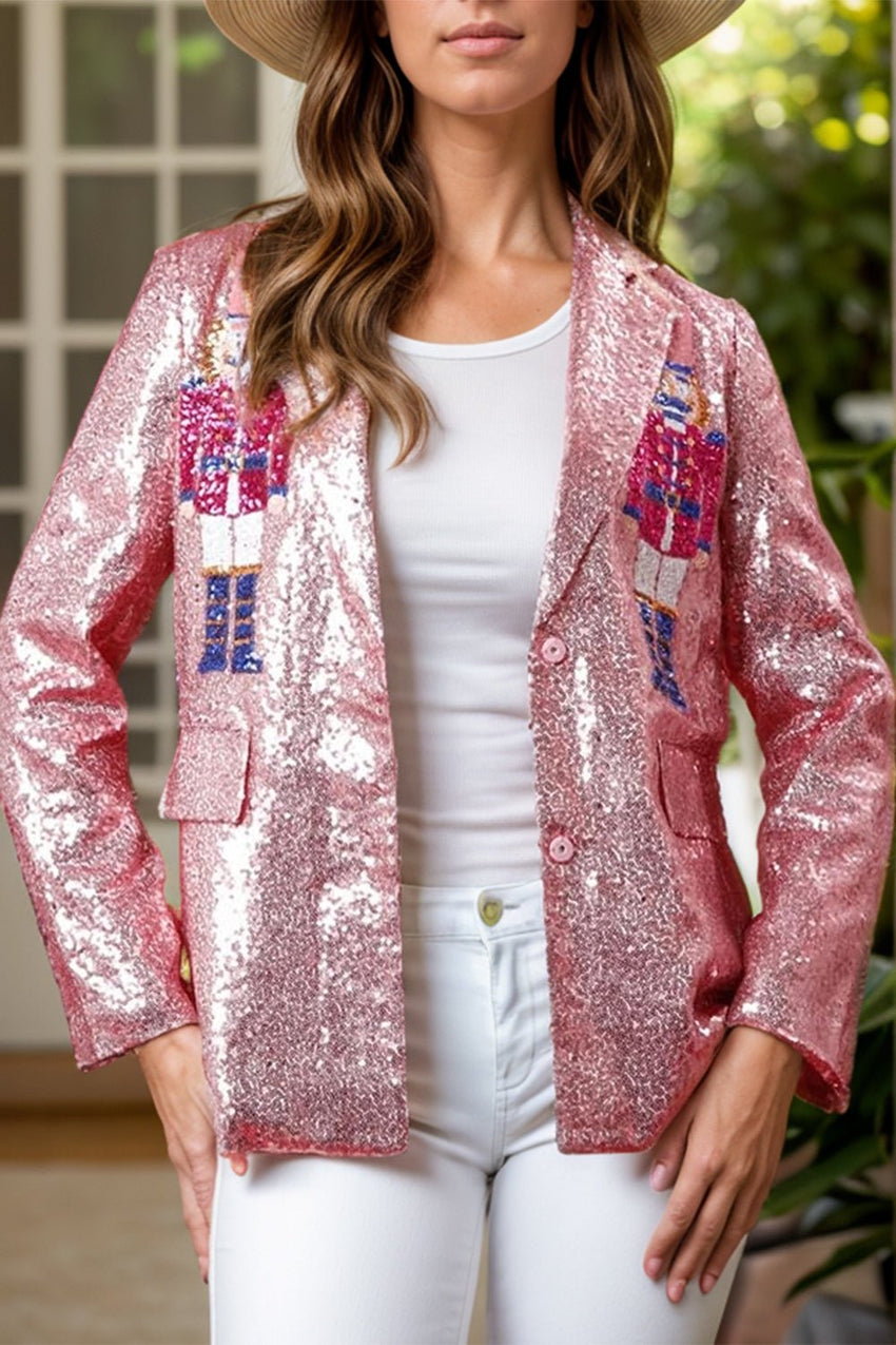 Sequin Nutcracker Long Sleeve Blazer - 7DAY'S