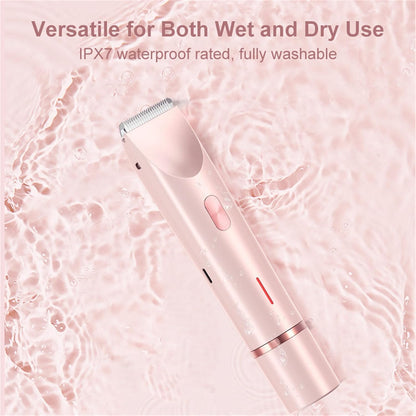 Serined Shaver, Serinedshave - 2 - in - 1 Women's Body Shaver, Beauty Bloom Electric Razor, 2 - in - 1 Women's BodyShaver, Smoovi 2.0 BikiniShaver, Dual Head Wet & Dry, for Pubic Hair (Pink) - 7DAY'S