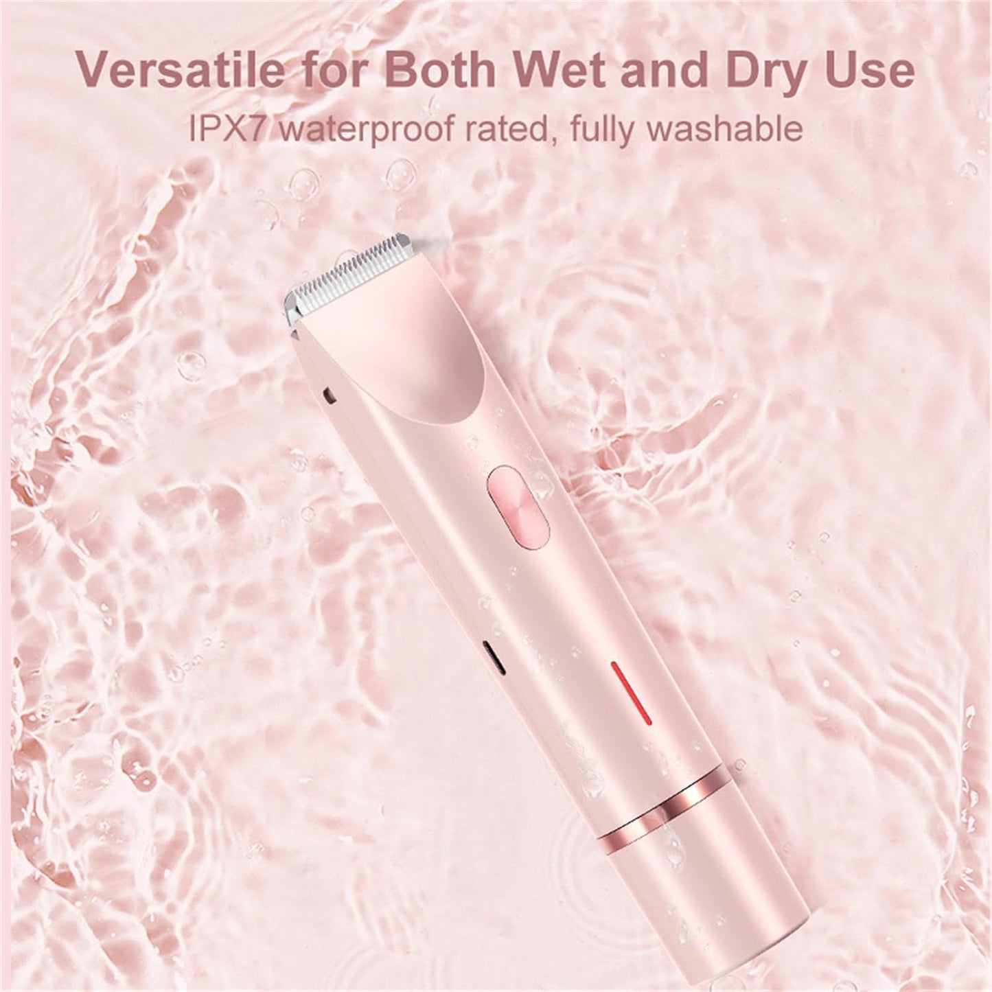 Serined Shaver, Serinedshave - 2 - in - 1 Women's Body Shaver, Beauty Bloom Electric Razor, 2 - in - 1 Women's BodyShaver, Smoovi 2.0 BikiniShaver, Dual Head Wet & Dry, for Pubic Hair (Pink) - 7DAY'S
