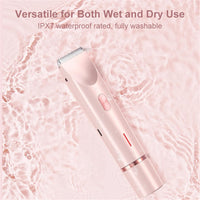 Serined Shaver, Serinedshave - 2 - in - 1 Women's Body Shaver, Beauty Bloom Electric Razor, 2 - in - 1 Women's BodyShaver, Smoovi 2.0 BikiniShaver, Dual Head Wet & Dry, for Pubic Hair (Pink) - 7DAY'S